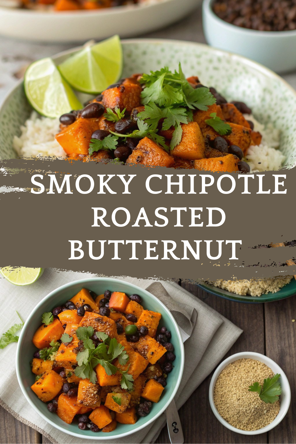 Smoky Chipotle Roasted Butternut Squash and Black Beans Dinner