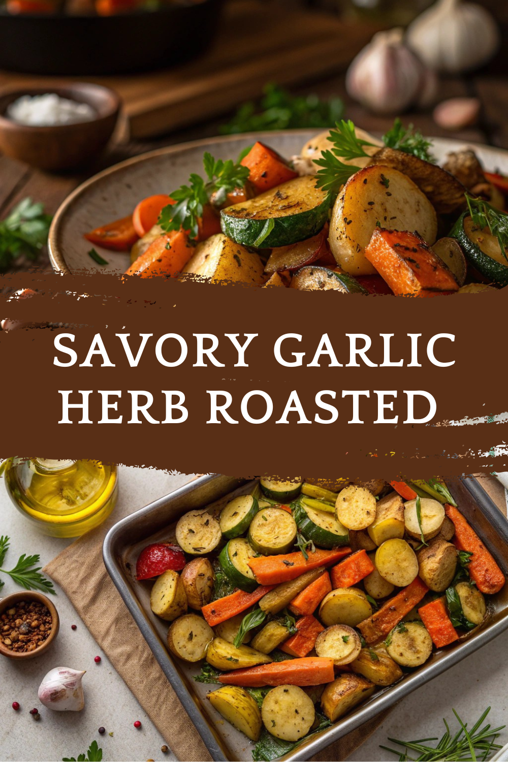 Savory Garlic Herb Roasted Potatoes, Carrots, and Zucchini
